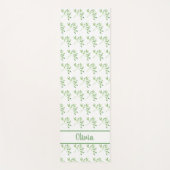 緑パーソナライズされたの葉パターン ヨガマット (正面)