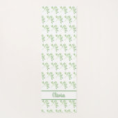 緑パーソナライズされたの葉パターン ヨガマット (裏面)