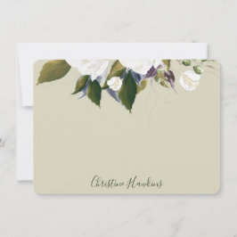 緑パーソナライズされたの葉水の色のセージ緑 ノートカード