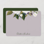 緑パーソナライズされたの葉水の色パープル ノートカード (正面/裏面)