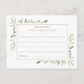 緑パーソナライズされたの葬儀共有Aメモリカード ポストカード (正面)