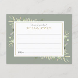 緑パーソナライズされたの葬儀共有Aメモリカード ポストカード