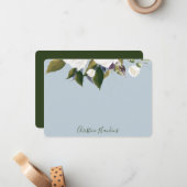 緑パーソナライズされたの離れ水の色ライトブルー ノートカード (正面/裏面インサイチュ)