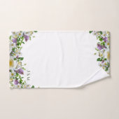 緑パーソナライズされたエレガントのフローラ紫 バスタオルセット (ハンドタオル)