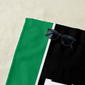 緑パーソナライズされたサッカー選手の名前 ビーチタオル (インサイチュ)