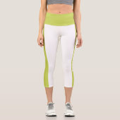 緑パーソナライズされたストライプの カプリレギンス (正面)