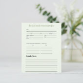 緑パーソナライズされたテーマ家族プロフィール (スタンド正面)