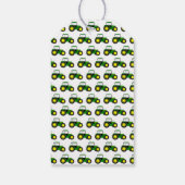 緑パーソナライズされたトラクター ギフトタグ (裏面)