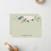 緑パーソナライズされたフローラ水の色の緑 ノートカード (正面/裏面インサイチュ)