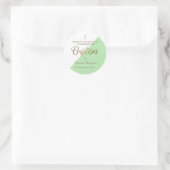 緑パーソナライズされたベビーのバプテ感謝していィスト ラウンドシール (バッグ)