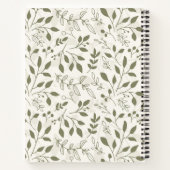 緑パーソナライズされたモダン葉感謝ジャーナル ノートブック (裏面)