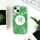 緑パーソナライズされたモノグラムのフローラ Case-Mate iPhoneケース