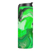 緑パーソナライズされた大理石アートデジタル流体アート タンブラー (回転左)