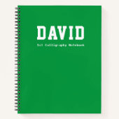 緑パーソナライズされた幼稚園基本書 ノートブック (正面)