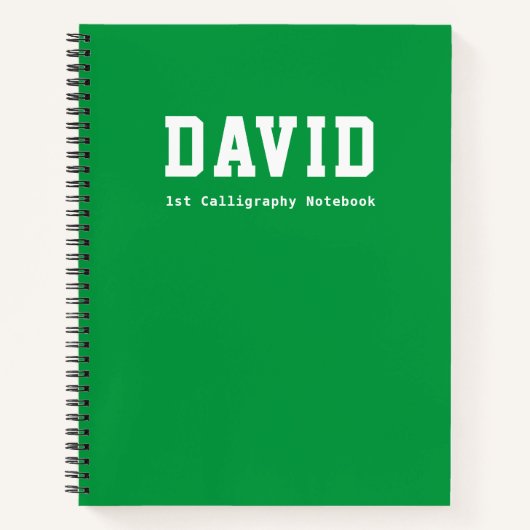 緑パーソナライズされた幼稚園基本書 ノートブック