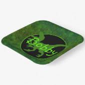 緑パーソナライズされた恐竜の隠れ紙プレート ペーパープレート (傾斜あり)