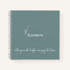 緑パーソナライズされた書「次の章」 ノートブック