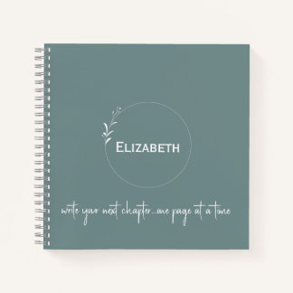 緑パーソナライズされた書「次の章」 ノートブック