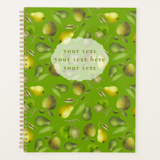 緑パーソナライズされた果 プランナー手帳 (正面)