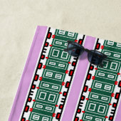 緑パーソナライズされた柄の紫ビーチタオル ビーチタオル (インサイチュ)