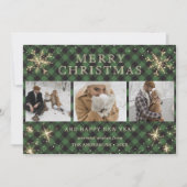 緑パーソナライズされた水牛プレイド3写真 シーズンカード (正面)