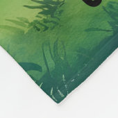 緑パーソナライズされた水色トラクター フリースブランケット (角)