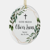 緑パーソナライズされた洗礼陶磁器オーナメント セラミックオーナメント (右)