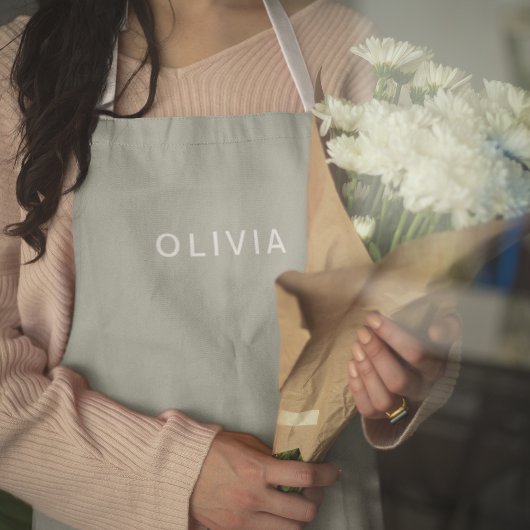 緑パーソナライズされた灰カラーカスタム | エレガント エプロン
