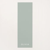 緑パーソナライズされた灰カラーカスタム | エレガント ヨガマット (裏面)