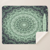 緑パーソナライズされた石曼荼羅 シェルパブランケット (正面(横))