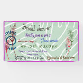 緑パーソナライズされた素朴ブライダルシャワー旗 横断幕 (横)