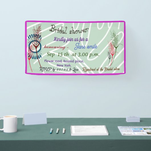 緑パーソナライズされた素朴ブライダルシャワー旗 横断幕 (トレードショー)