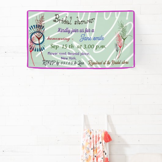 緑パーソナライズされた素朴ブライダルシャワー旗 横断幕 (インサイチュ)