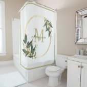 緑パーソナライズされた色の金ゴールドリースシャワーカーテン シャワーカーテン (インサイチュ)