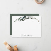 緑パーソナライズされた色ユーカリプタオリーブ ノートカード (正面/裏面インサイチュ)