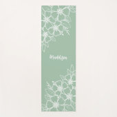 緑パーソナライズされた花 ヨガマット (正面)