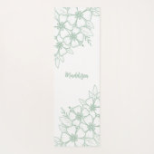 緑パーソナライズされた花 ヨガマット (裏面)