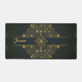 緑パーソナライズされた華美金ゴールド曼荼羅 デスクマット (正面)