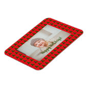 緑パーソナライズされた赤クリスマスツリー マグネット (左側)