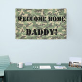 緑パーソナライズされた軍色のホームへようこそ 横断幕 (トレードショー)