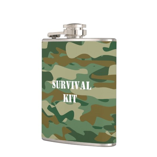 緑パーソナライズされた軍迷彩飲料お尻フラスコ フラスク (左)