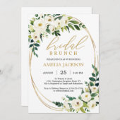 緑パーソナライズされた金ゴールドブライダル 招待状 (正面/裏面)