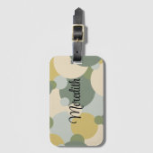 緑パーソナライズされた黄分子の荷札 ラゲッジタグ (正面縦)