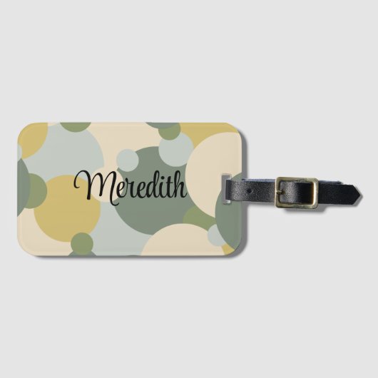 緑パーソナライズされた黄分子の荷札 ラゲッジタグ (正面横)