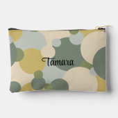 緑パーソナライズされた黄分子化粧品バッグ アクセサリーポーチ (裏面)