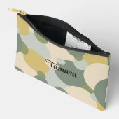 緑パーソナライズされた黄分子化粧品バッグ アクセサリーポーチ (見開き)