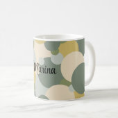 緑パーソナライズされた黄分子 コーヒーマグカップ (正面右)