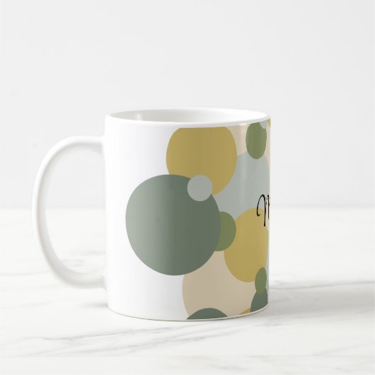 緑パーソナライズされた黄分子 コーヒーマグカップ (左)