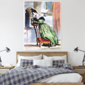 緑ビクトリアンの瞑想的な女エレガント性 – Ar キャンバスプリント (インサイチュ (寝室))