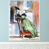 緑ビクトリアンの瞑想的な女エレガント性 – Ar キャンバスプリント (インサイチュ (ウッドフロア))